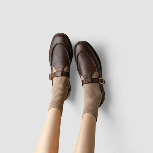 Zhelynne | Women's Cushioned Buckle Orthopedic Square-Toe Mary Jane Shoes