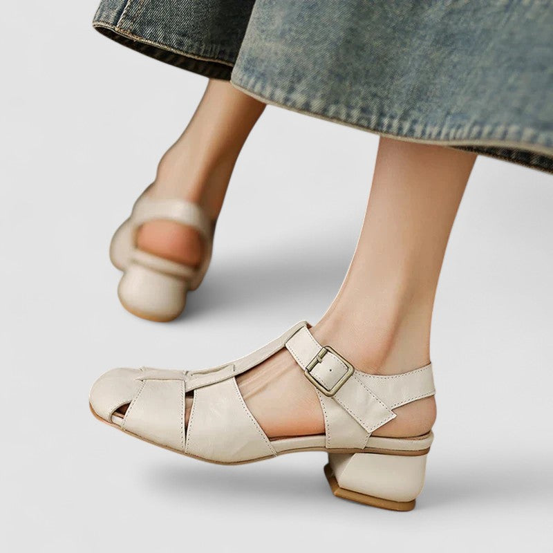 Saryanna | Women's Cushioned Buckle Orthopedic Mary Jane Shoes with Cut-Out