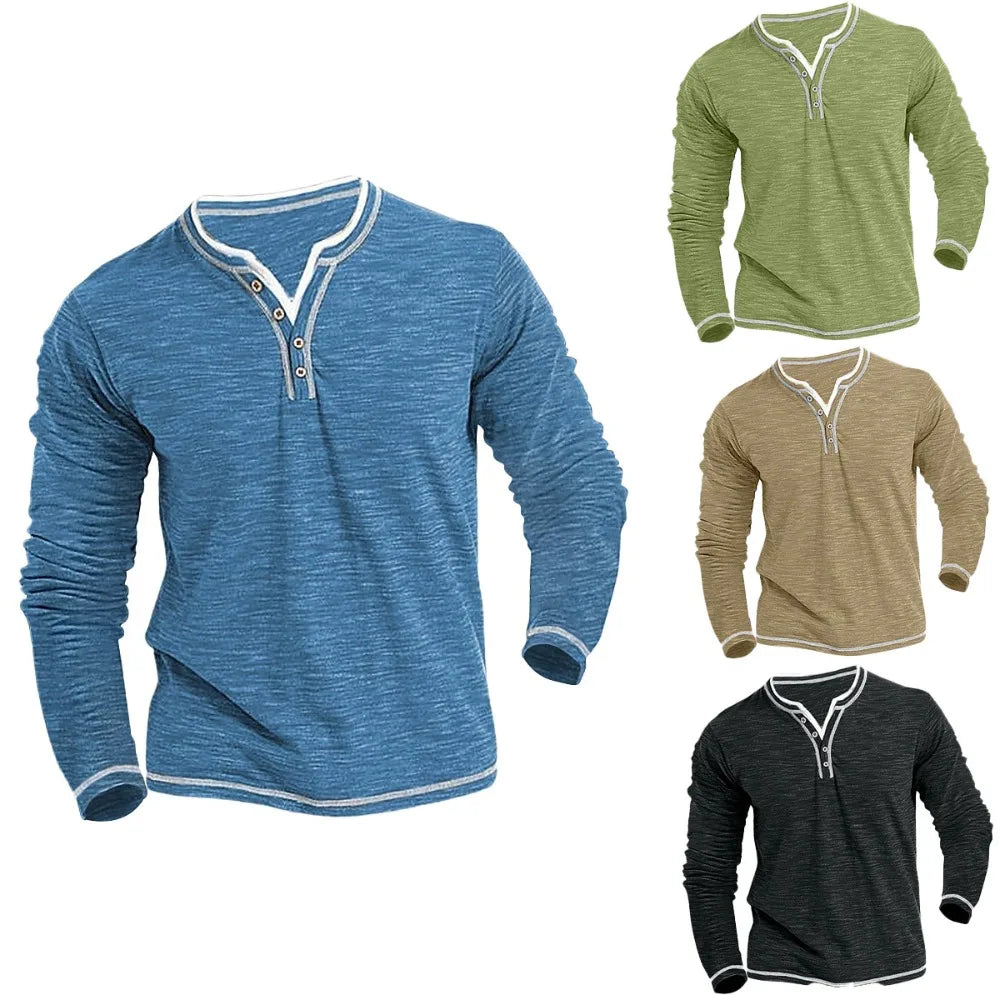 Denis | Men's Comfortable V-Neck Long Sleeve
