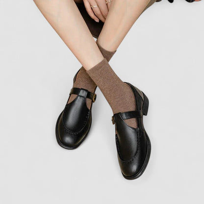 Zhelynne | Women's Cushioned Buckle Orthopedic Square-Toe Mary Jane Shoes