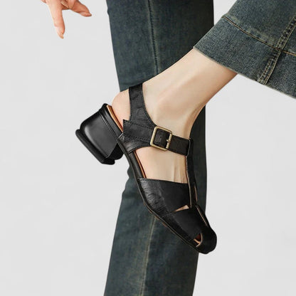 Saryanna | Women's Cushioned Buckle Orthopedic Mary Jane Shoes with Cut-Out