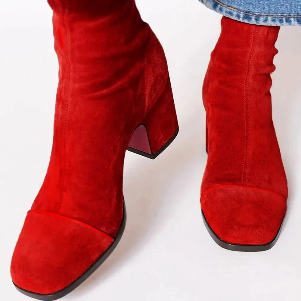Suave | Women's Cushioned Square-Toe Stylish Comfort Ankle Boots with Arch Support