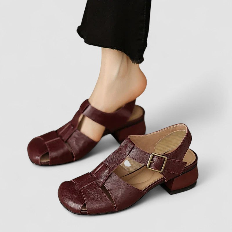 Saryanna | Women's Cushioned Buckle Orthopedic Mary Jane Shoes with Cut-Out