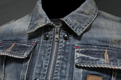 Manfred | Men's Vintage-Inspired Denim Jacket with Pockets