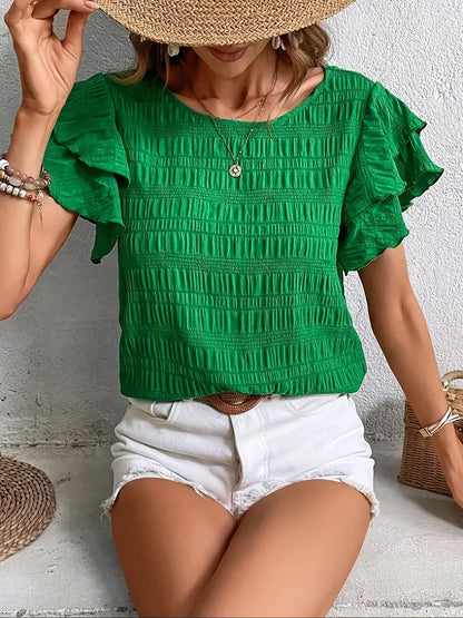 Charmaine | Women's Light & Breezy Blouse with Fun Ruffles