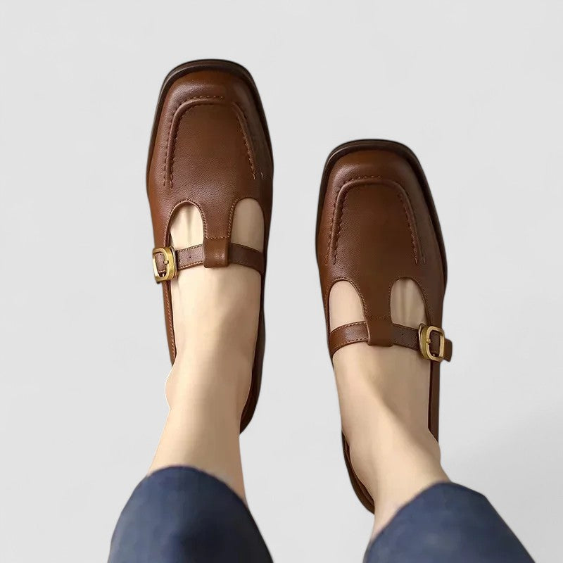 Kyrahnae | Women's Cushioned Buckle Orthopedic T-Strap Mary Jane Shoes