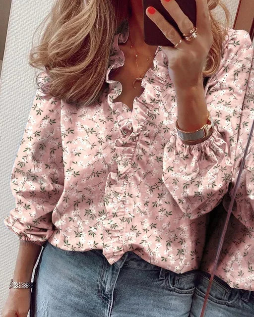 Enola | Women's Feminine Blouse with Playful Ruffles