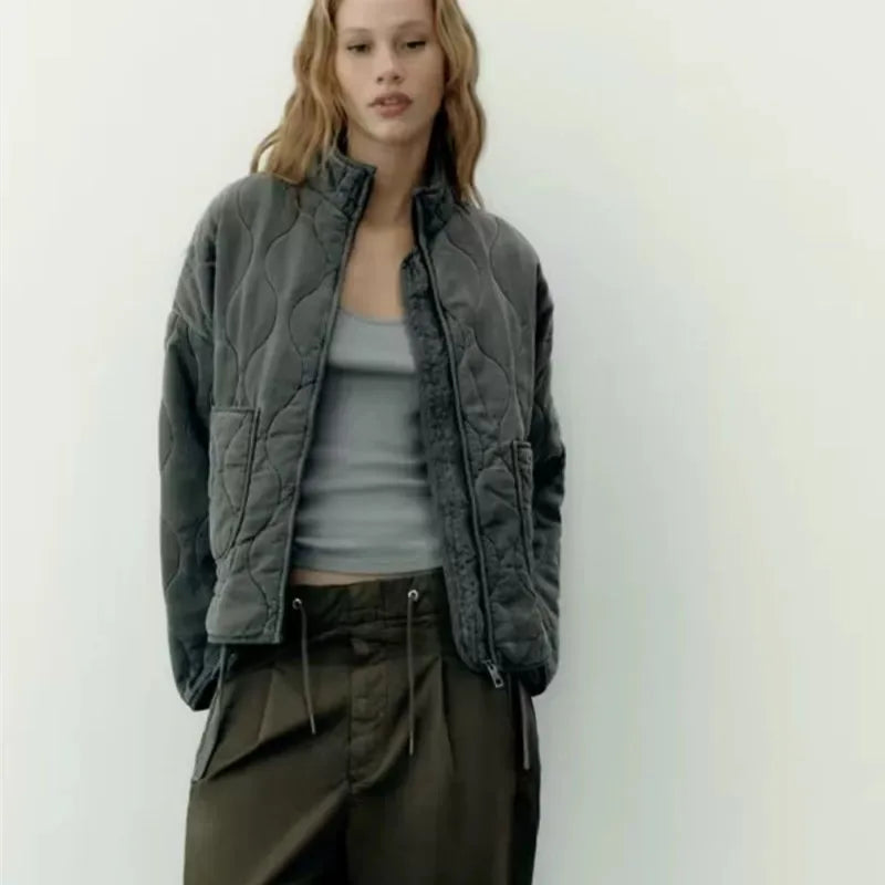 Zara | Women's Vintage Quilted Jacket with Pockets
