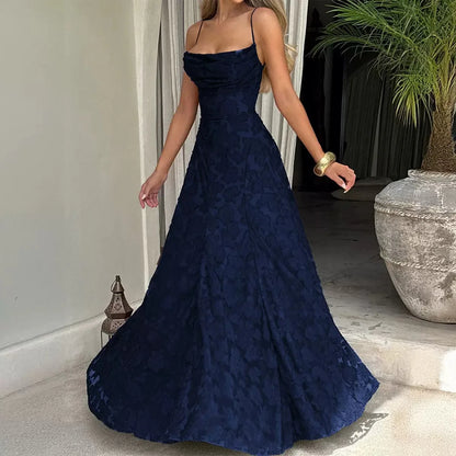 Women's Maxi Dress with Lace-Up Detail