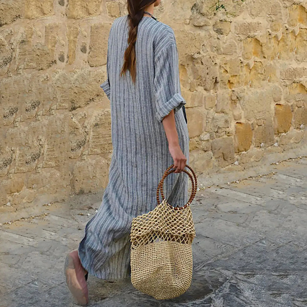 Yvonne | Women's Striped Maxi Dress