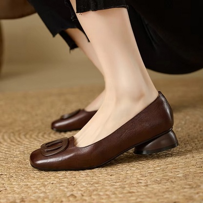 Olive | Leather Flats