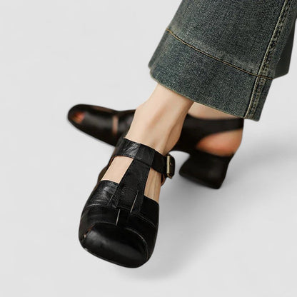 Saryanna | Women's Cushioned Buckle Orthopedic Mary Jane Shoes with Cut-Out