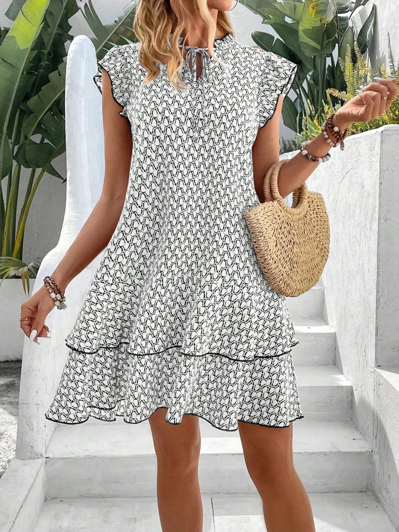 Bonnie | Women's Classic Elegant Mini Dress with Ruffle Detail