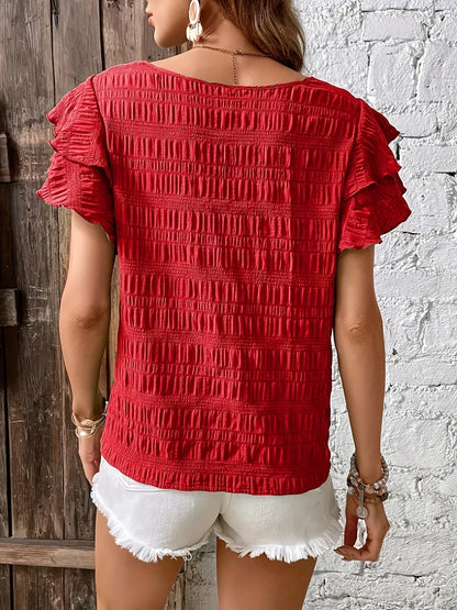 Charmaine | Women's Light & Breezy Blouse with Fun Ruffles