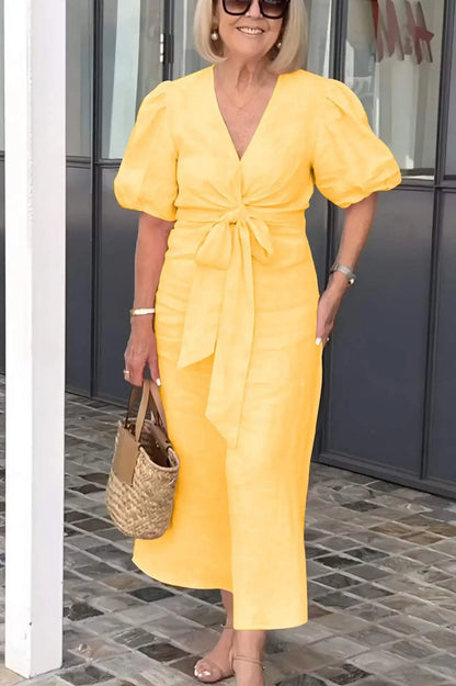 Natasha | Women's Elegant V-Neck Midi Dress