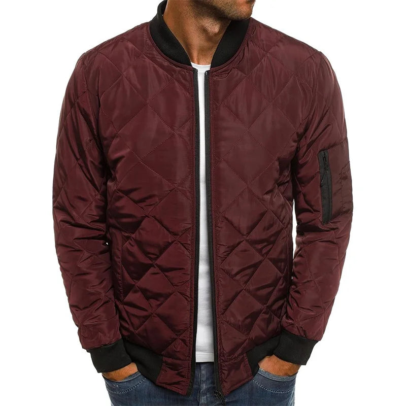 Dale | Men's Diamond Pattern Jacket with Round Neck and Long Sleeve
