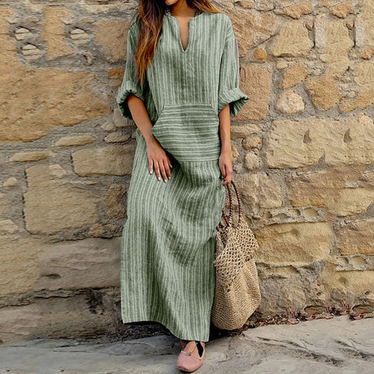 Yvonne | Women's Striped Maxi Dress