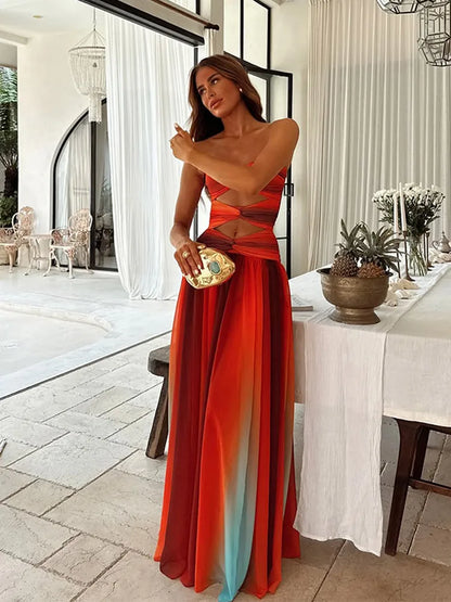 Women's Solaria Flowy Open-Back Maxi Dress