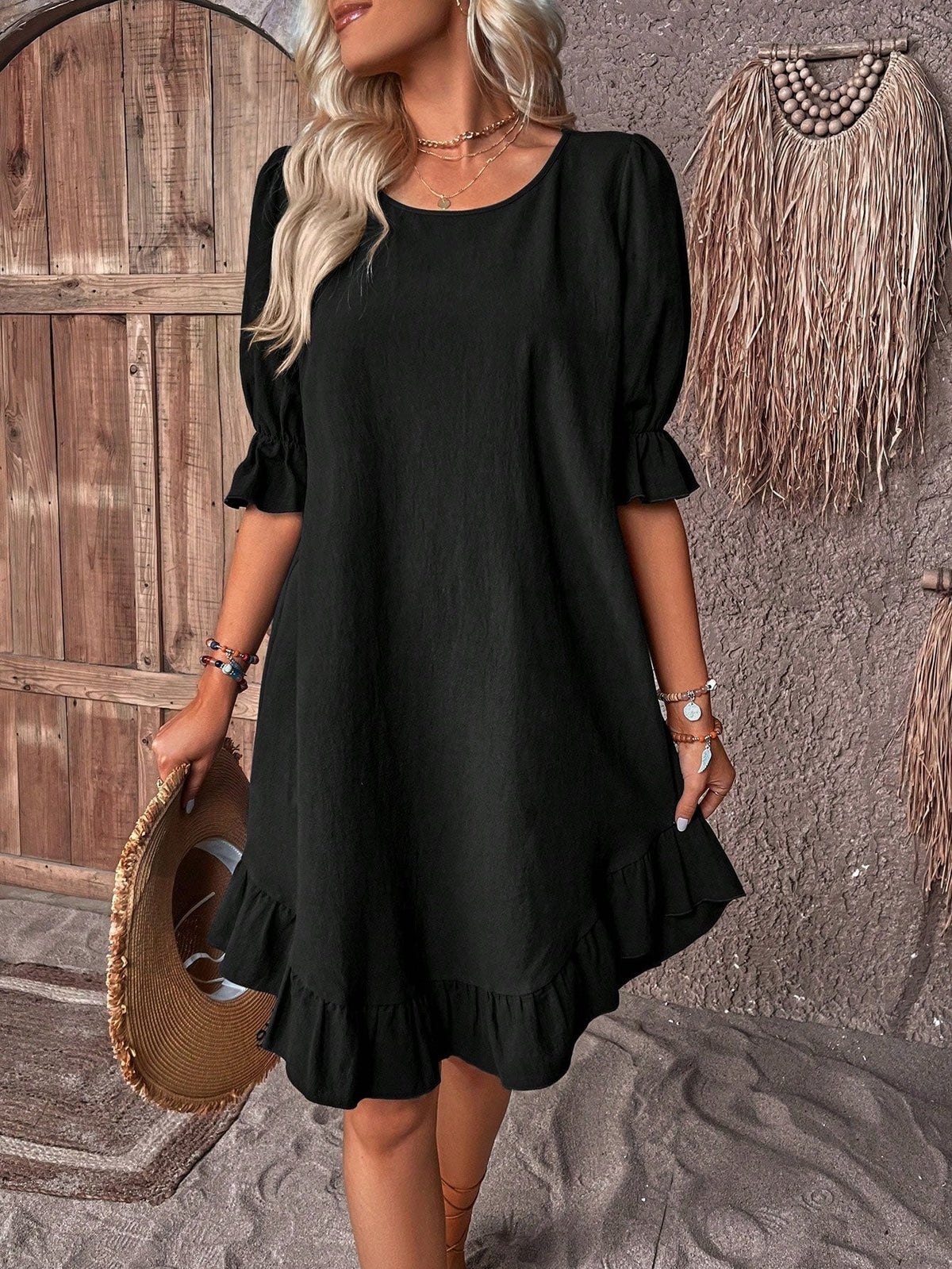 Elise | Women's Timeless Midi Dress (Almost Sold Out) with Ruffle Detail