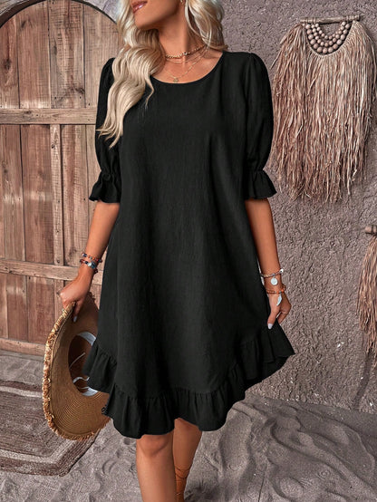 Elise | Women's Timeless Midi Dress (Almost Sold Out) with Ruffle Detail