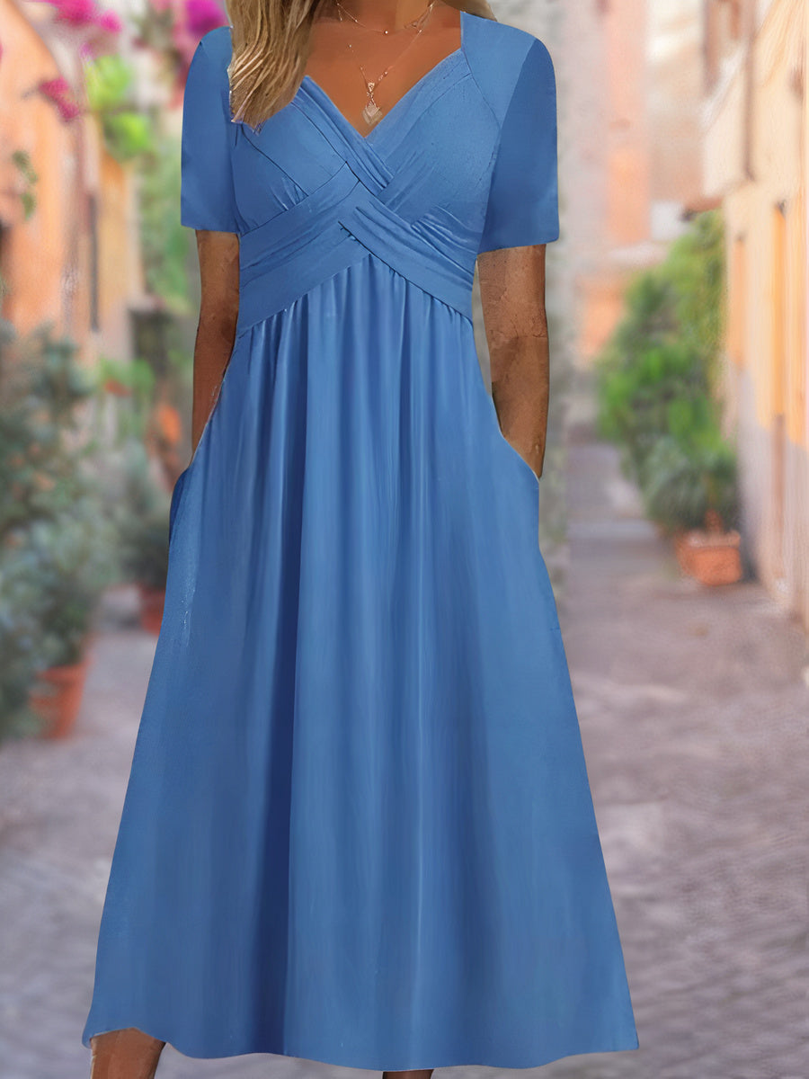 Ceola | Women's Elegant Midi Dress with Tummy Coverage