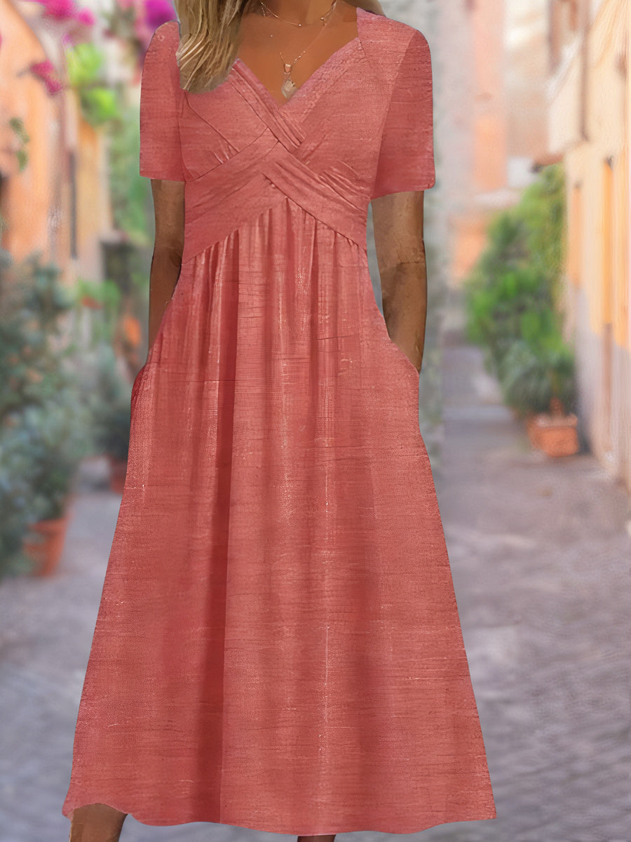 Ceola | Women's Elegant Midi Dress with Tummy Coverage