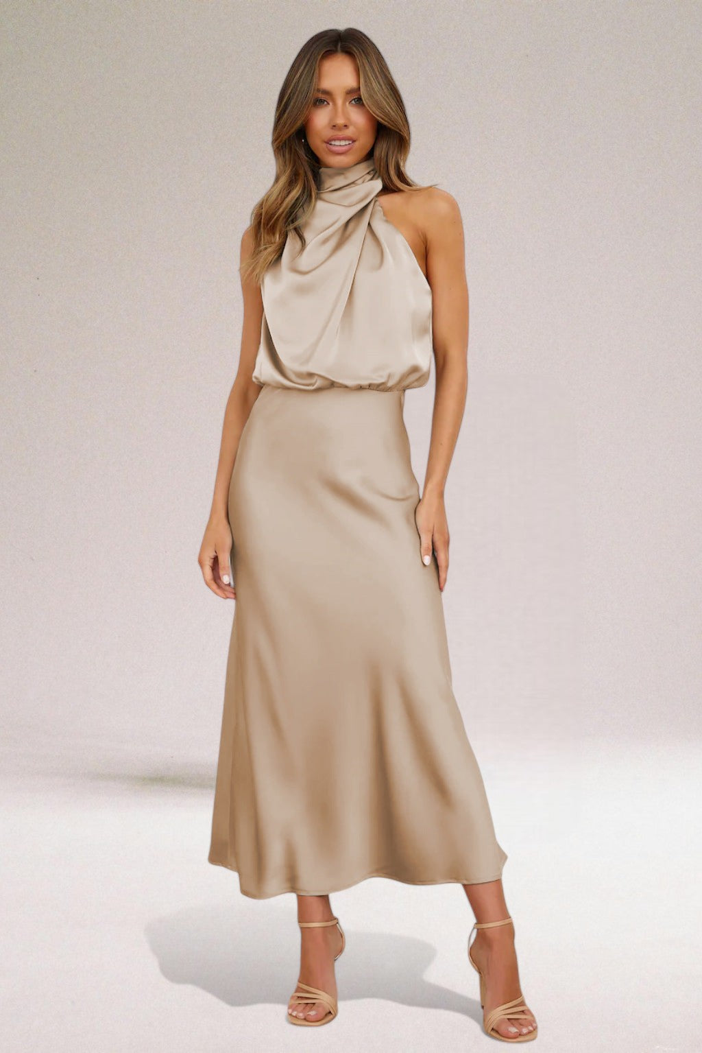 Flavia | Women's Sophisticated Halter Maxi Dress