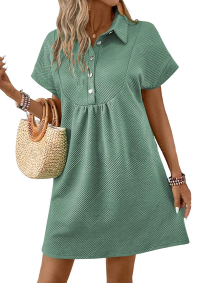 Amber | Women's Chic Midi Dress with Batwing Sleeves and Stylish Collar
