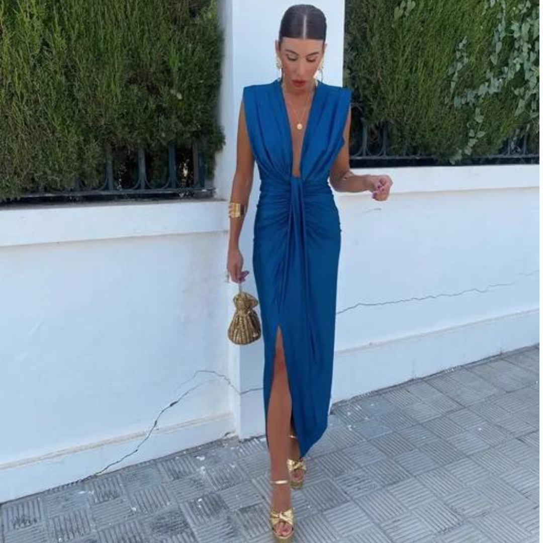 Isabella | Women's Evening Maxi Dress with Deep V-Neck