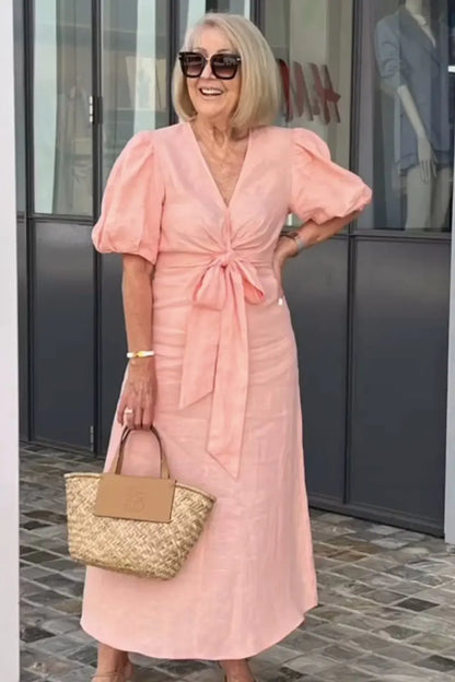 Natasha | Women's Elegant V-Neck Midi Dress