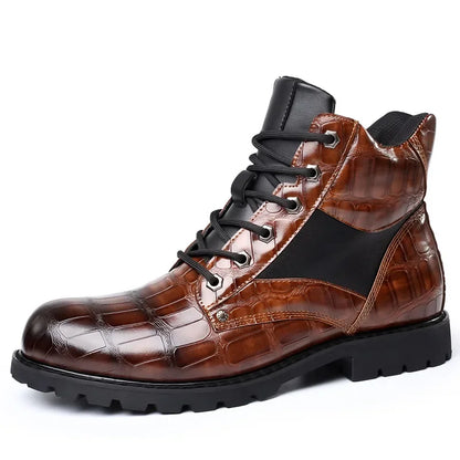 Rendell | Lace-Up Crocodile Boots