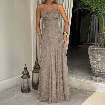 Women's Maxi Dress with Lace-Up Detail