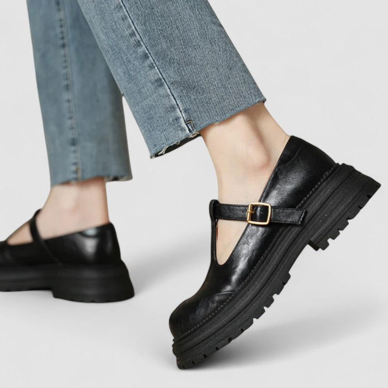 Lyxandra | Women's Cushioned Buckle Orthopedic Mary Jane Shoes with Arch Support