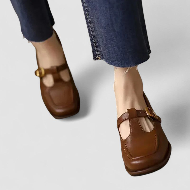 Kyrahnae | Women's Cushioned Buckle Orthopedic T-Strap Mary Jane Shoes