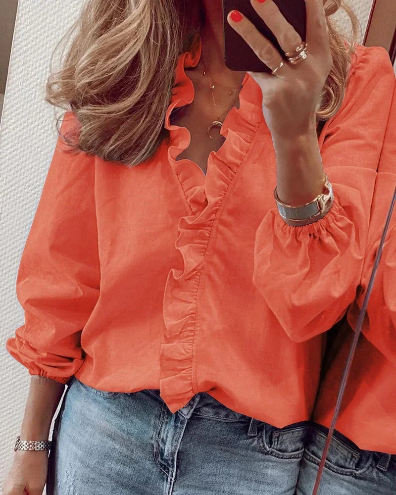 Enola | Women's Feminine Blouse with Playful Ruffles