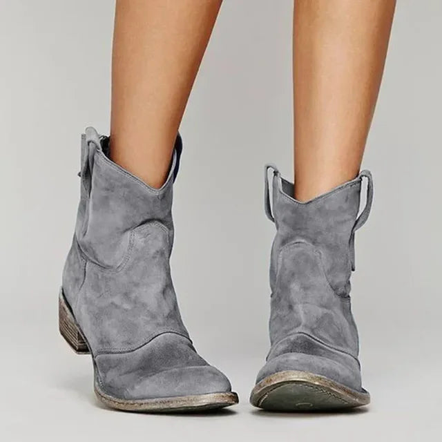 Women's Slip-On Vintage Cowboy Ankle Boots
