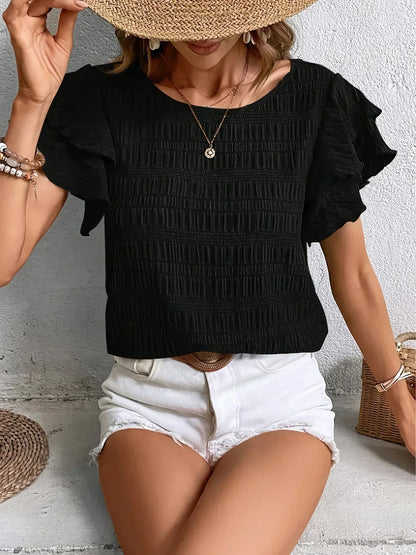 Charmaine | Women's Light & Breezy Blouse with Fun Ruffles