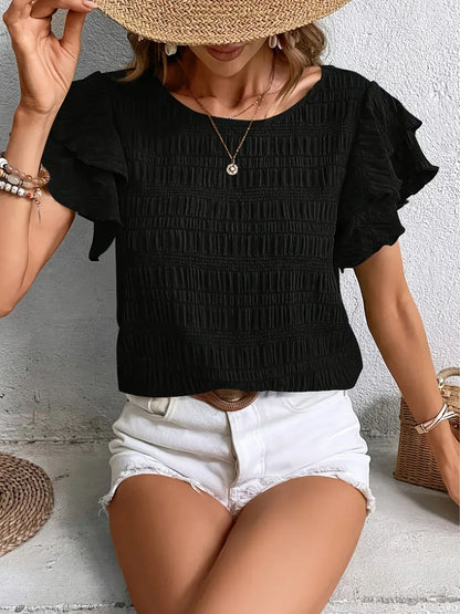 Charmaine | Women's Light & Breezy Blouse with Fun Ruffles