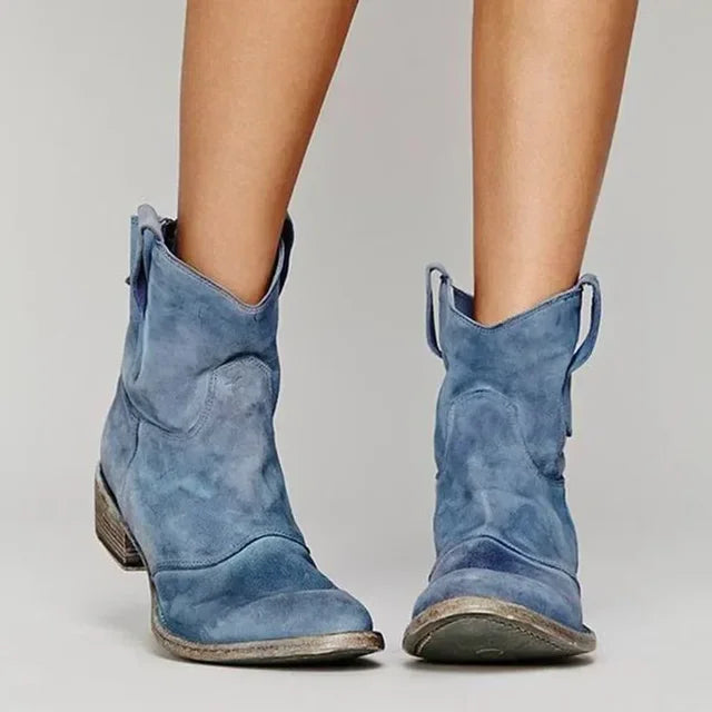 Women's Slip-On Vintage Cowboy Ankle Boots