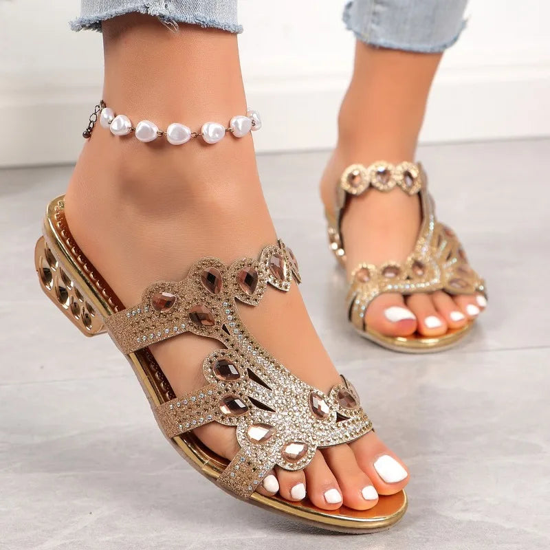 Linda | Women's Cushioned Open-Toe Chic Glam Sandals