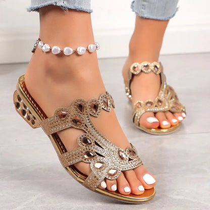 Linda | Women's Cushioned Open-Toe Chic Glam Sandals