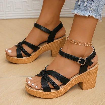 Women's Orthopedic Open-Toe Gianna Classic Sandals with Mid Heel