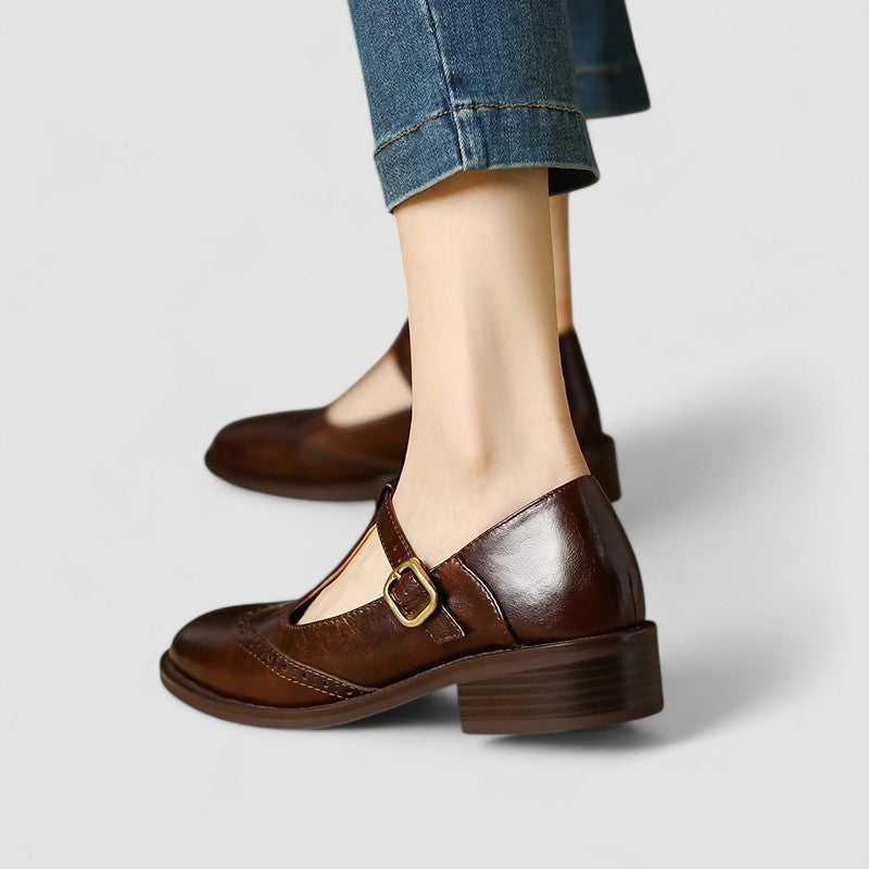 Olyssiah | Women's Cushioned Buckle Orthopedic Mary Jane Shoes