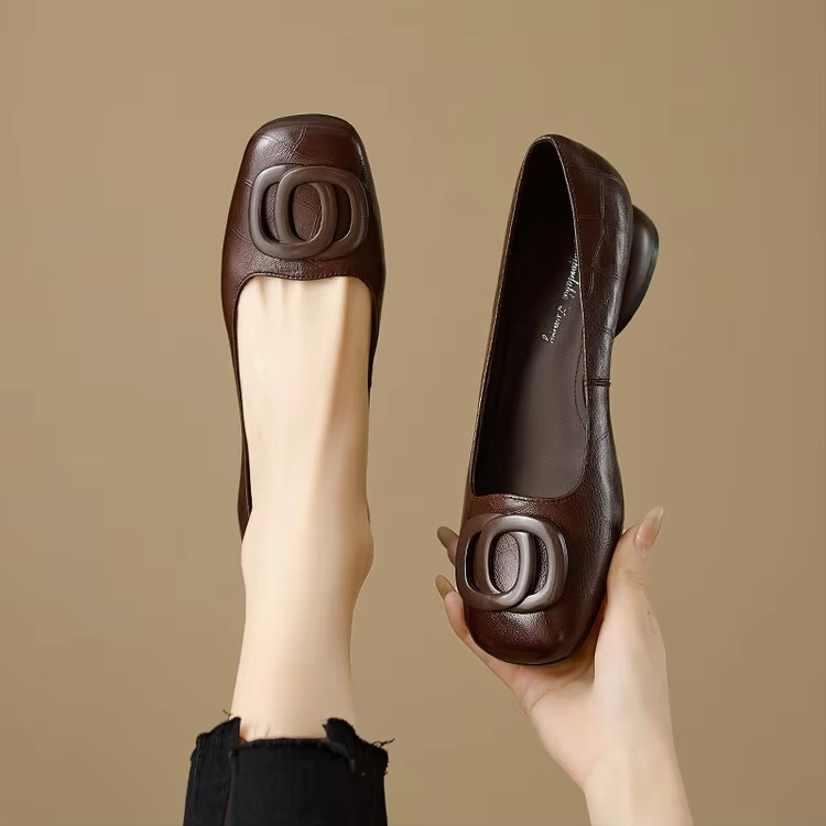 Olive | Leather Flats