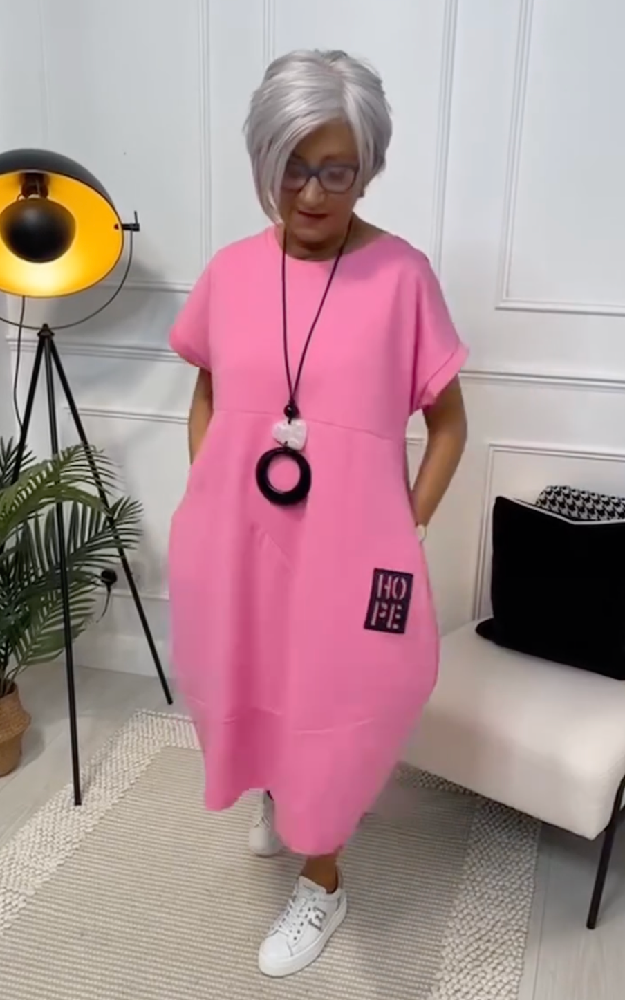 Zuzanna | Women's Airy Summer Midi Dress with Round Neckline