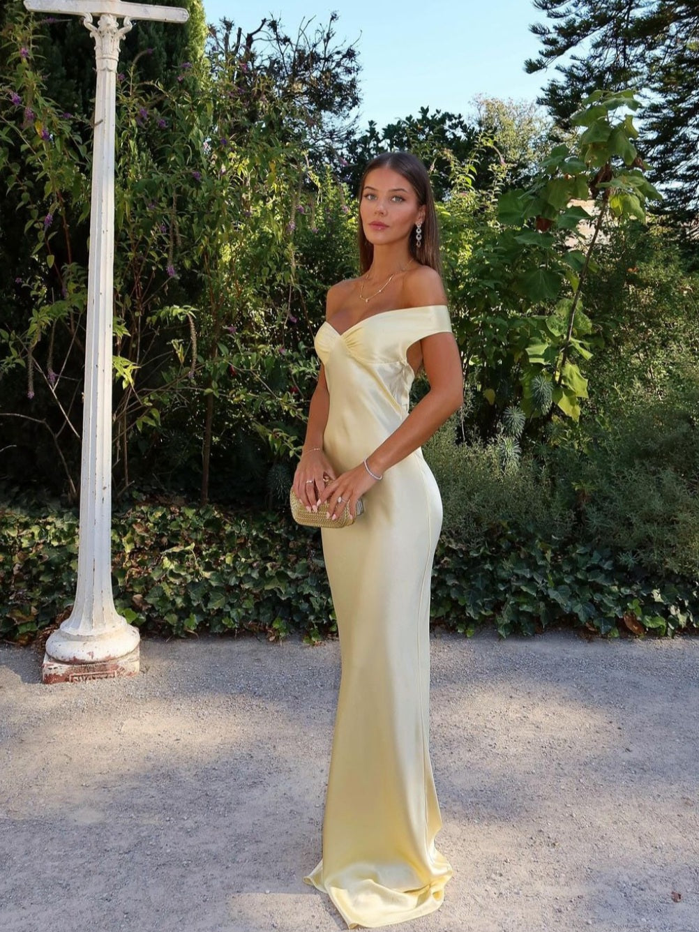 Dove | Women's Strapless Off-Shoulder Evening Maxi Dress