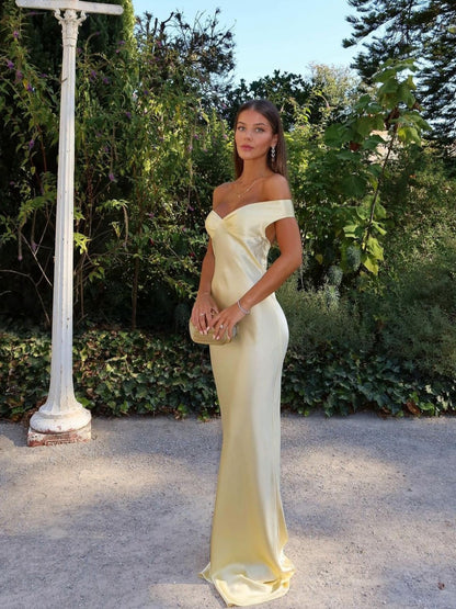 Dove | Women's Strapless Off-Shoulder Evening Maxi Dress