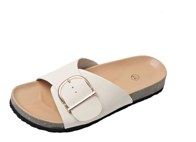Women's Cushioned Open-Toe Adjustable Buckle Strap Orthopedic Flat Sandals