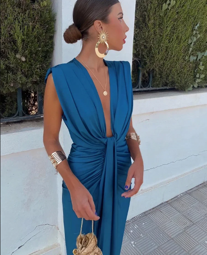 Isabelle | Women's Party Maxi Dress with Deep V-Neck