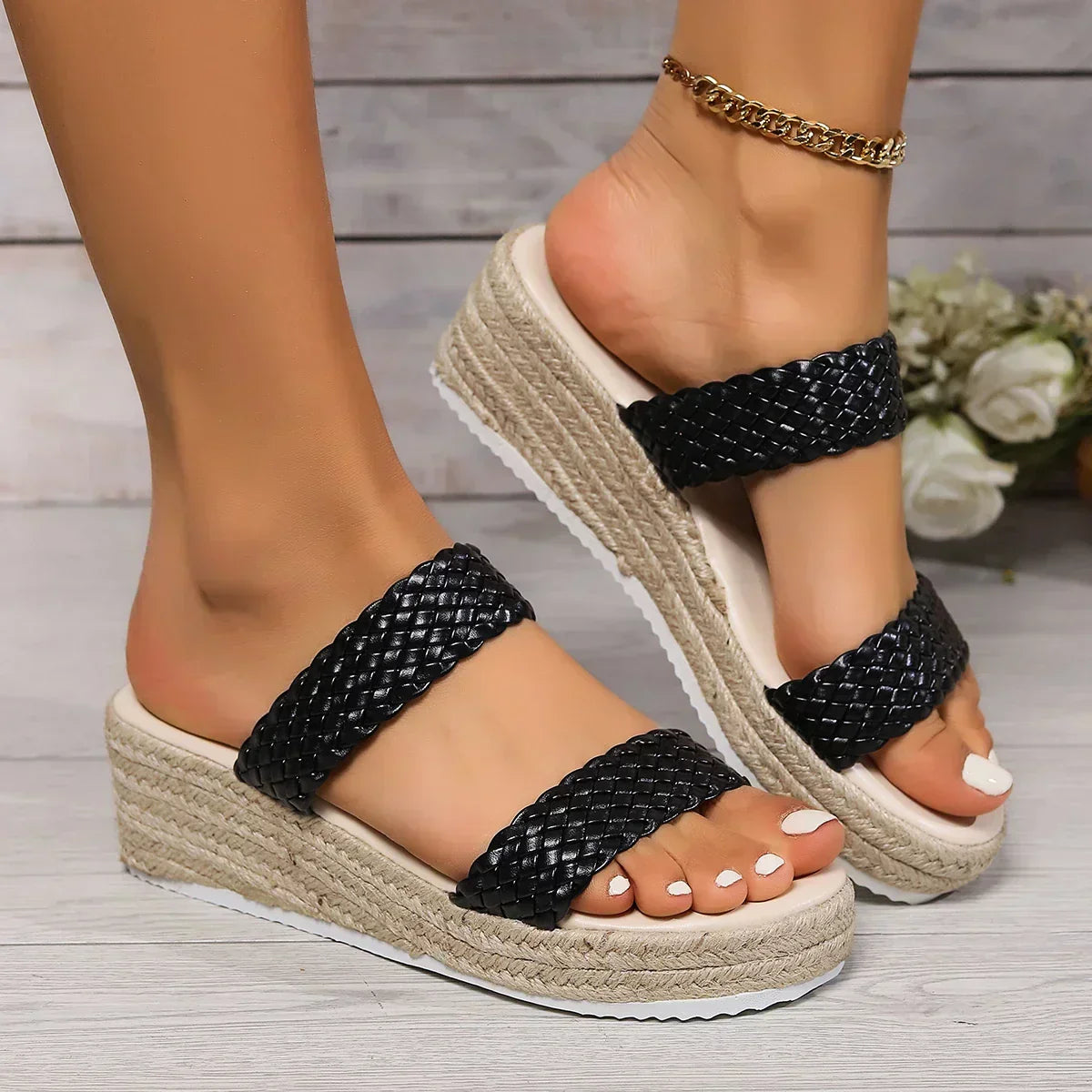 Women's Cushioned Open-Toe Roselle Stylish Comfortable Wedge Sandals